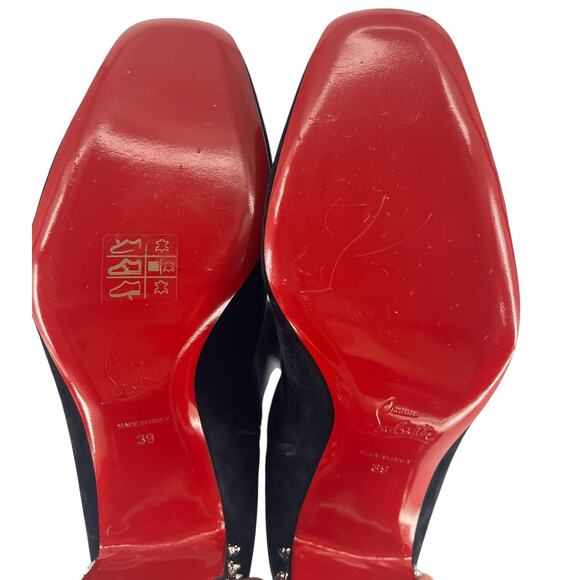 Christian Louboutin Veau Velours Spiked Study Stretch 55 Over The Knee Boots - Picture 15 of 16